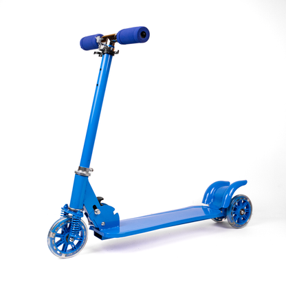 Kids Mini Scooter with LED Wheels - Adjustable Height & Foldable Design 🌟✨ Blue Edition