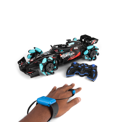 Hand Gesture-Controlled F1 Stunt Car - 4WD RC Drift Car with 360° Rotation & Dual Remote Control 🚗✨