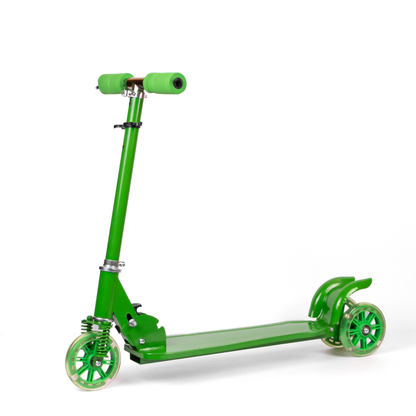 Kids Mini Scooter with LED Wheels - Adjustable Height & Foldable Design 🌟✨ Green Edition