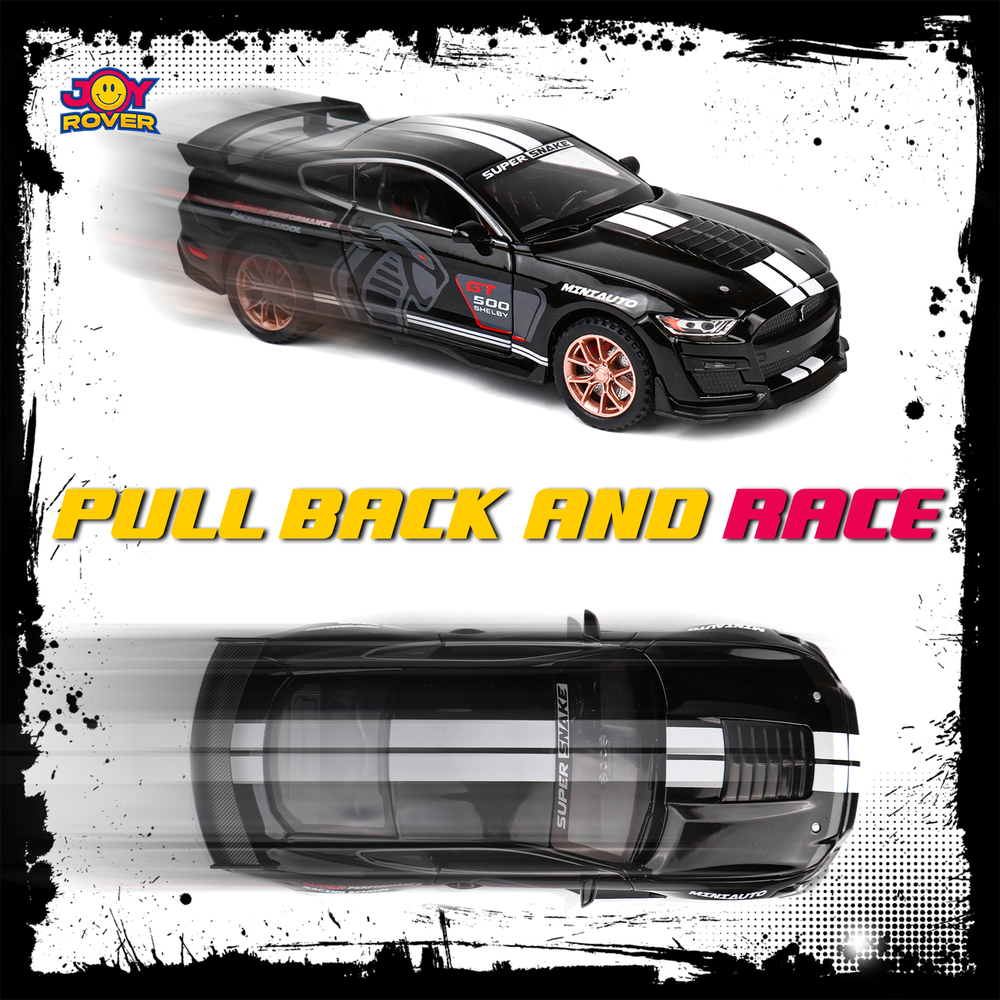 Ford Mustang Shelby GT500 Super Snake Die-Cast Car - 1:32 Scale 🐍🏎️ Black Edition