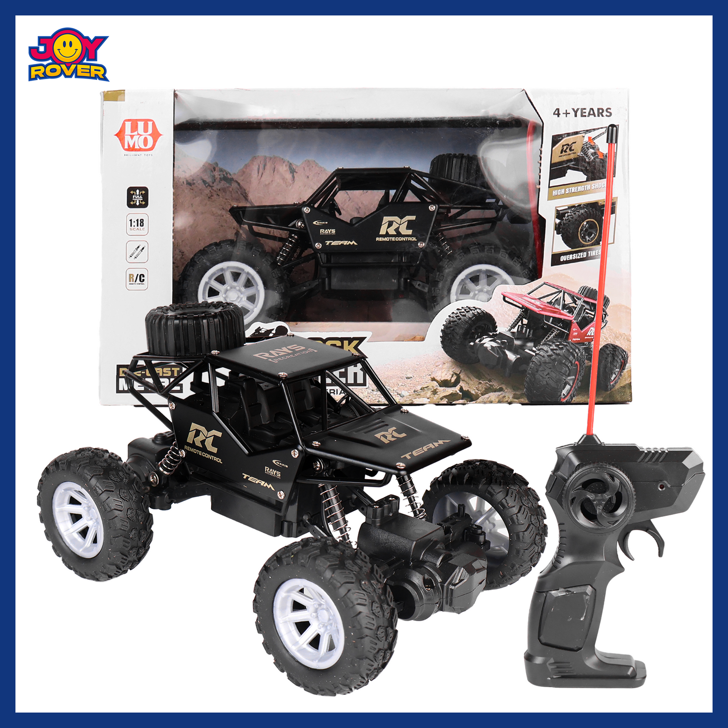 RC Rock Crawler Off-Road Car - High-Speed Remote-Control Vehicle 🏎️⚡ Durable Build & Rechargeable Battery (Black)